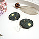 Transparent Earrings Resin Moon Phases Black Yellow Universe Moon Month. Earrings. WonderLand. Online shopping on My Livemaster.  Фото №2