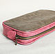 Cosmetic bag made of beige and pink PU Leather. Beauticians. Cuteshop. Ярмарка Мастеров.  Фото №6