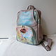 Leather backpack with custom painting. Backpacks. Innela- авторские кожаные сумки на заказ.. My Livemaster. Фото №5