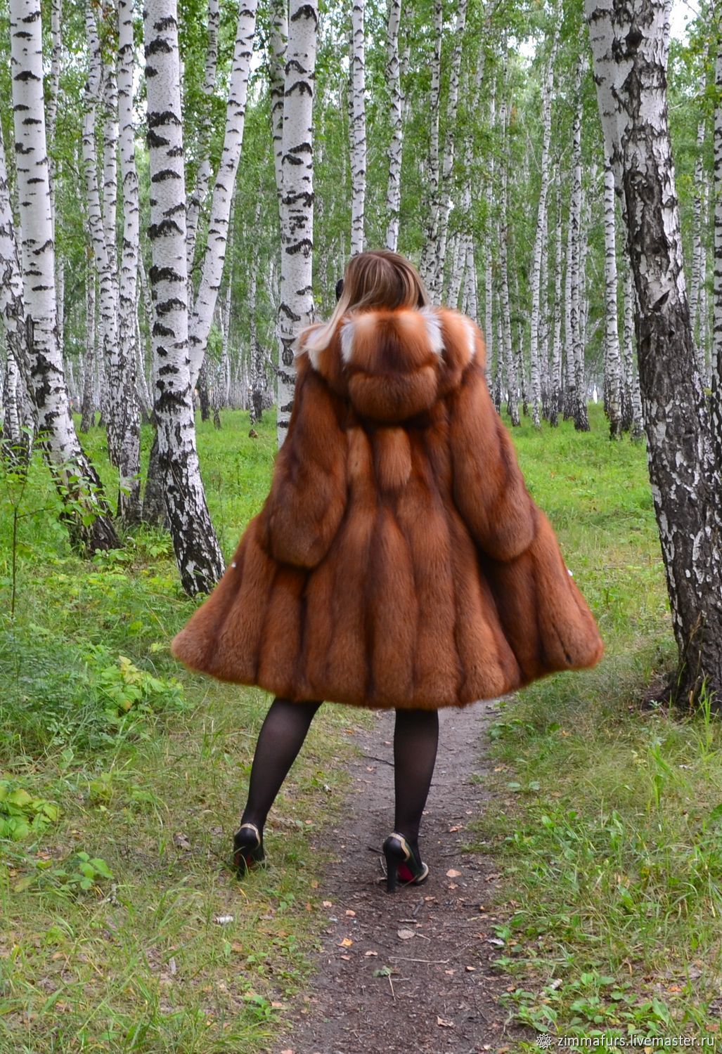 Fur coat Fox furmoth.Hooded.Longitudinal купить на Ярмарке Мастеров