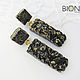 Druse black and gold geometric earrings made of polymer clay, busets. Stud earrings. Bionika - Polymer Clay Jewelry (Bionika). Online shopping on My Livemaster.  Фото №2