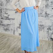 Одежда handmade. Livemaster - original item Skirt blue cotton Maliki. Handmade.