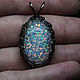 Dragon Egg. Pendant with lab opal. White opals in glass. Pendants. Mosaic Opal (mosaicopal). My Livemaster. Фото №4