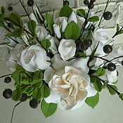 Цветы и флористика handmade. Livemaster - original item Bouquet Black and white. Flowers from polymer clay. Handmade.