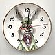 Painted porcelain Clock - saucer Martovce hare. Watch. ArtFlera (artflera). Online shopping on My Livemaster.  Фото №2