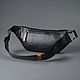 Men's leather waist bag 'Sigma' (Black). Waist Bag. DragonBags - Rucksack leather. My Livemaster. Фото №4
