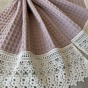 Для дома и интерьера handmade. Livemaster - original item Boiled cotton towel with lace. Handmade.