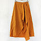 Skirt in the style of boho made of linen mustard color. Skirts. LINEN & SILVER ( LEN i SEREBRO ). Интернет-магазин Ярмарка Мастеров.  Фото №2