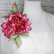 Украшения handmade. Livemaster - original item Brooch-pin: Silk flowers. Rose made of silk 