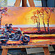 Order Oil painting 'Forward', 50-30 cm, motorcycle. Zhanne Shepetova. Livemaster. . Pictures Фото №3