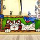 Часы настенные Озорные котята,роспись стекла. Часы классические. Светлана Акварели на стекле. Ярмарка Мастеров.  Фото №4