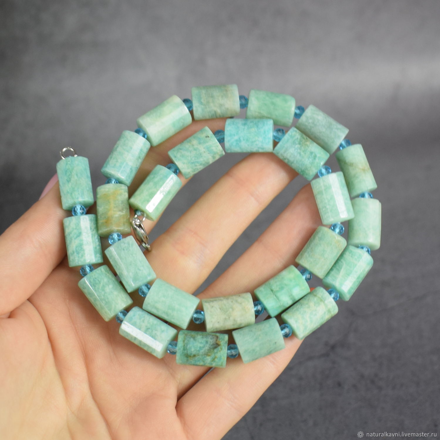 Бусы натуральный камень амазонит купить в интернет-магазине Ярмарка ...