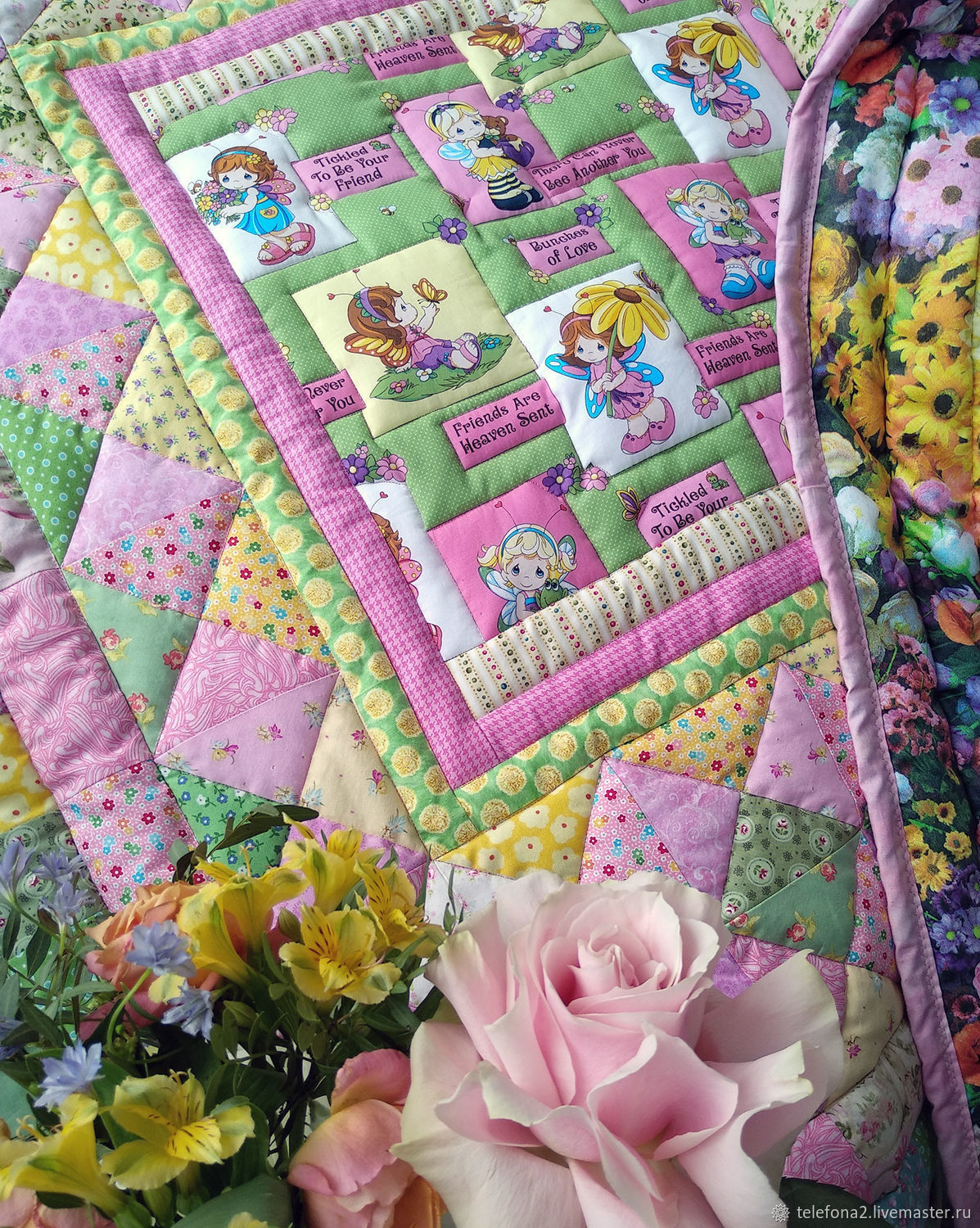 Одеяло детское Цветы 100х140