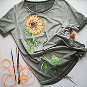 Одежда handmade. Livemaster - original item Sunflower T-Shirt. Handmade.