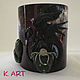 Ceramic mug decorated with handmade from polymer clay bunny. Mugs and cups. CatherineArtRu. My Livemaster. Фото №6