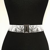 Аксессуары handmade. Livemaster - original item belt-elastic band Ornament Black and white with a height of 40mm elastic. Handmade.