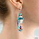 Bird earrings 'Azure Breeze'. Earrings. Coffeelena. Online shopping on My Livemaster.  Фото №2