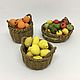 Doll Miniature Wicker Baskets for Dolls scale 1:12 mini Garden, Dishes for dolls, Moscow,  Фото №1