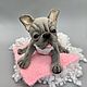 Bulldog Puppy French grey, mobile. Stuffed Toys. Findyourtoyfriend. Online shopping on My Livemaster.  Фото №2