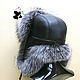 Hat with earflaps made of silver Fox fur and genuine leather. Hat with ear flaps. Mishan (mishan). My Livemaster. Фото №5