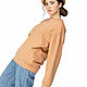 Order Cotton sweatshirt with voluminous sleeves in peach color. ivavavilonskaya. Livemaster. . Sweatshirts Фото №3
