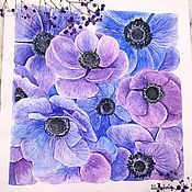 Картины и панно handmade. Livemaster - original item Pictures: Flowers anemones watercolor. Handmade.