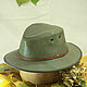 Leather flat brim trilby hat TRL-15, Hats1, Moscow,  Фото №1