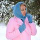 Order Fashionable knitted set of downy women's Bonnet and mittens. Down shop (TeploPuha34). Livemaster. . Headwear Sets Фото №3