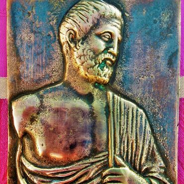 Винтаж ручной работы. Ярмарка Мастеров - ручная работа Винтаж: Антикварная миниатюра барельеф панно Hypocrate бронза Франция. Handmade.