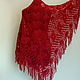 Order Knitted red shawl. vyazanaya6tu4ka. Livemaster. . Shawls Фото №3