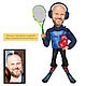 Cartoon based on the photo of a skier, tennis, athlete. gift for birthday, Caricature, Moscow,  Фото №1