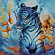 Order Set for embroidery with beads ' TIGER AND GOLDFISH'. Beaded embroidery from Laura. Livemaster. . Embroidery kits Фото №3