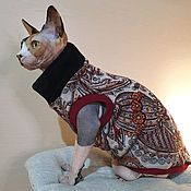 Зоотовары handmade. Livemaster - original item Cat Clothes Hoodie with Fur Inside - Russian Style. Handmade.