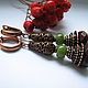 Earrings with jade and Malaita 'India', Earrings, Moscow,  Фото №1