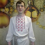 Русский стиль handmade. Livemaster - original item Mens embroidered blouse 