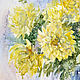 Order Watercolor painting with yellow dahlias Tenderness. Pictures for the soul (RozaSavinova). Livemaster. . Pictures Фото №3