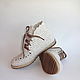 Knitted boots with lacing, white cotton, Boots, Tomsk,  Фото №1