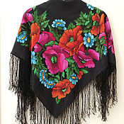 Винтаж: Принт- коллекция!Шелковый шарф "Карамель" 70е годы