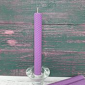 Сувениры и подарки handmade. Livemaster - original item Purple wax candles made of wax, 20cm. Handmade.