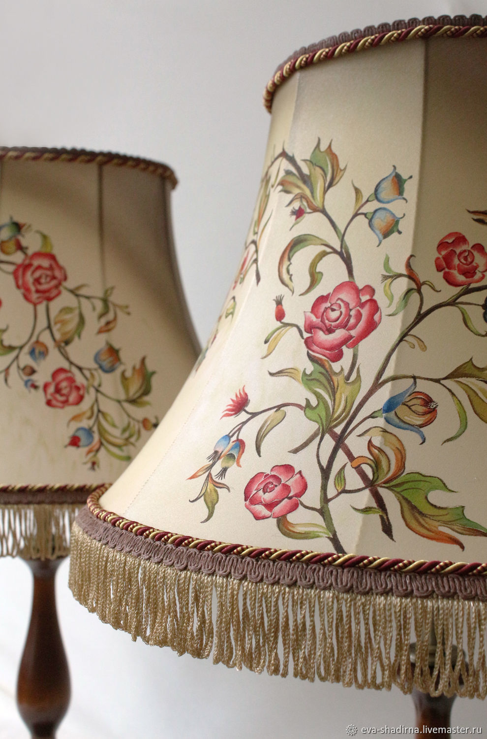 Светильники парные (настольные лампы) "Charmant", абажур батик в ...