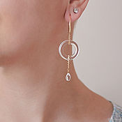 Украшения handmade. Livemaster - original item Transparent earrings vanguard gold Czech glass. Handmade.