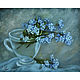 Oil painting ' blue forget-me-nots', Pictures, Belorechensk,  Фото №1