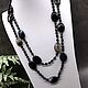 Natural Black Agate Long Beads. Beads2. naturalkavni. Online shopping on My Livemaster.  Фото №2