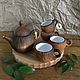Глиняный набор: Чайник и кружки кокос. Чайный набор, Наборы посуды, Ставрополь,  Фото №1