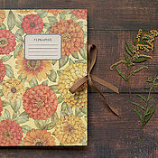 Канцелярские товары handmade. Livemaster - original item Album for herbarium on a spring Zinnia elegant (15 kraft sheets). Handmade.