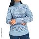 Isabel women's sweater, openwork, Merino wool, sky blue. Sweaters. SIBERIA COOL (knitting & painting) (Siberia-Cool). Online shopping on My Livemaster.  Фото №2