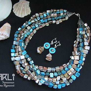 Украшения ручной работы. Ярмарка Мастеров - ручная работа Колье из перламутра и серьги. Handmade.