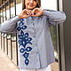 Men's style grey shirt with an ornament. Shirts. NATALINI. My Livemaster. Фото №10