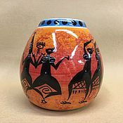Посуда handmade. Livemaster - original item Calabas Dancing with the Bombilia porcelain (author painting). Handmade.