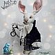 White rabbit of Alice in Wonderland Bunny Teddy fur toy. Teddy Toys. Elena Konopleva dolls and toys. Online shopping on My Livemaster.  Фото №2